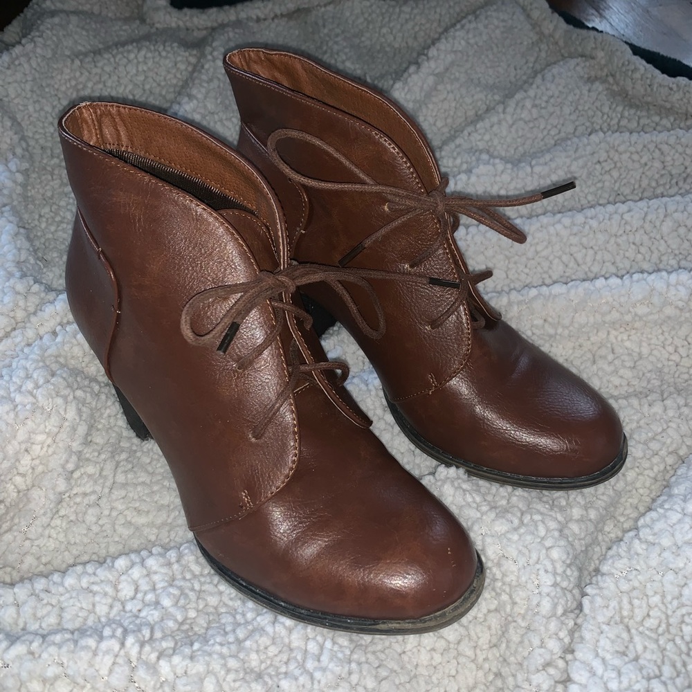 Brown Leather Booties